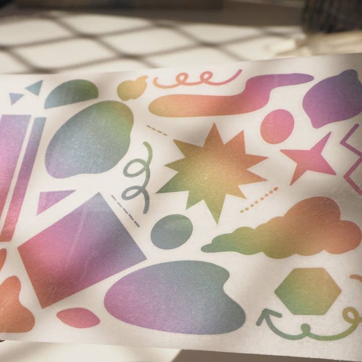 Little Forest Shop - Wholesale Sticker - Rainbow Sea Creatures and Rainbow Shapes - Rub-on Stickers/ Transfer Stickers 019 and 020 (LFSO)2