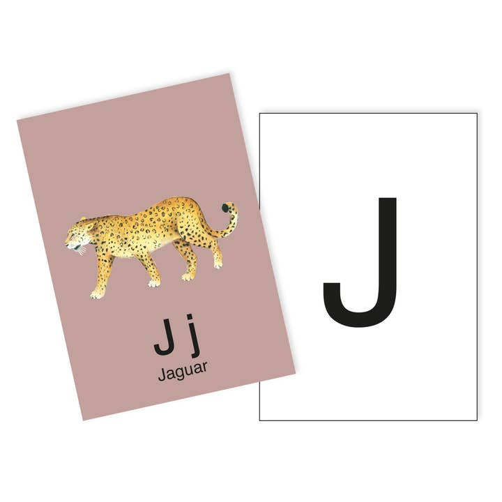 1 Postkarte J wie Jaguar Ergänzungskarte zum ABC Karten Set für den Großhandel von fioniony®