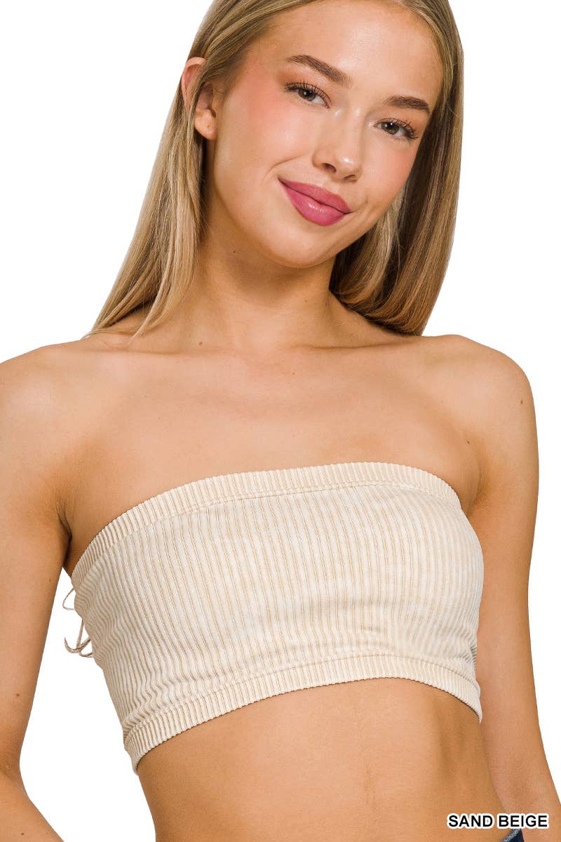 42POPS - Wholesale Bustier - Women's - ",,,.Premium washed seamless rib bandeau top bra8