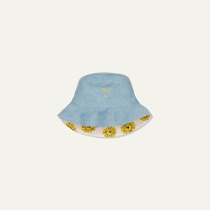 Mon Coeur - Wholesale Bucket Hat - Kids - Recycled Cotton Reversible Denim Hat