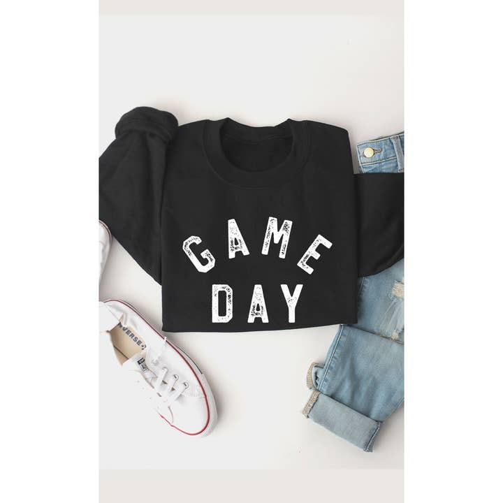 Retro Game Day Graphic Fleece Sweatshirt for wholesale by Kissed Apparel