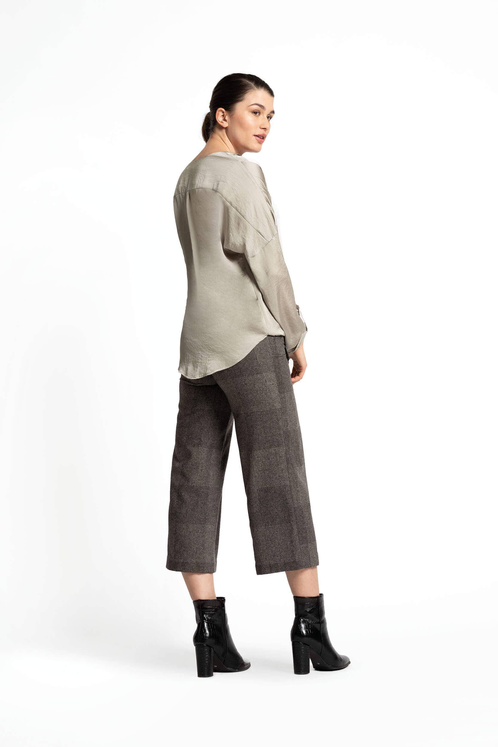 grey check Culottes wool mix for wholesale on Faire