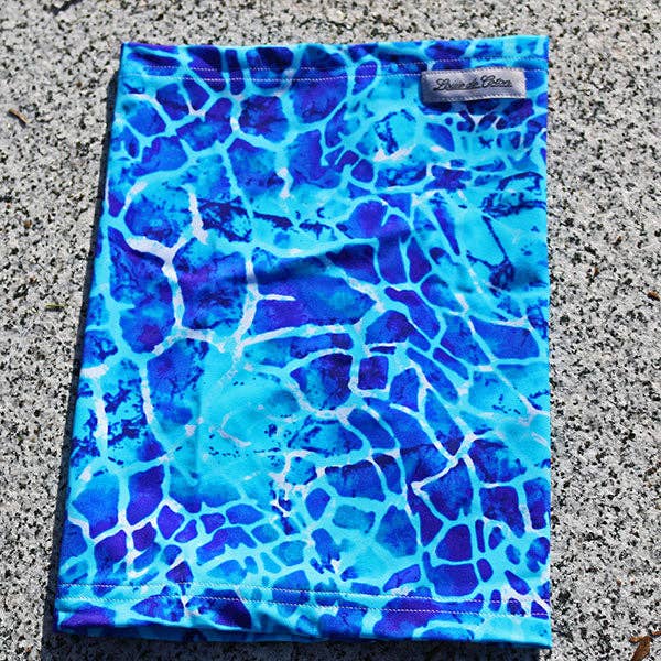 Cooling Neck Gaiter with UPF50 For People or Snood for Dogs - Blue Coral for wholesale by Louie de Coton