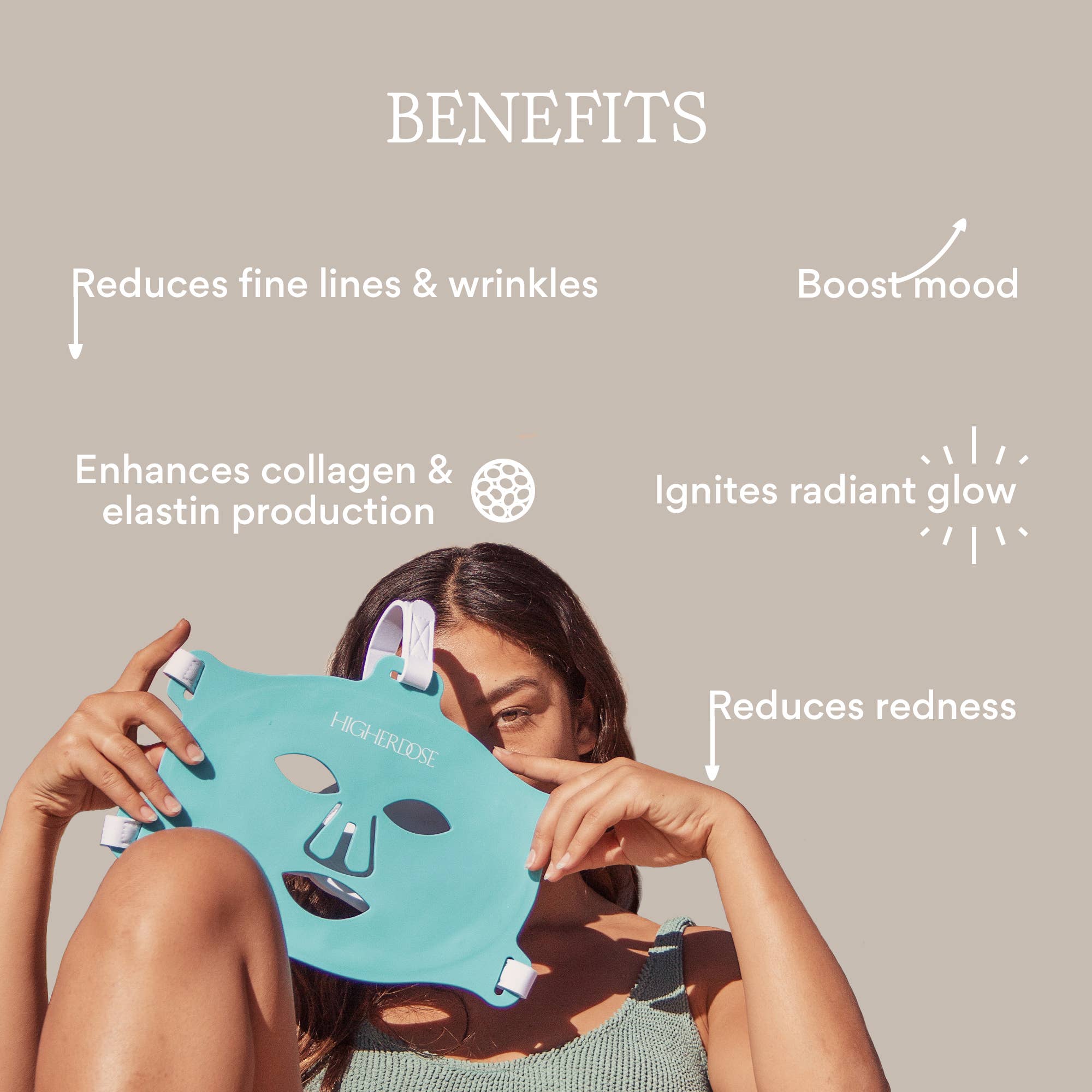 HigherDOSE - Vente Masque pour le visage - Masque facial à lumière rouge à dose élevée4