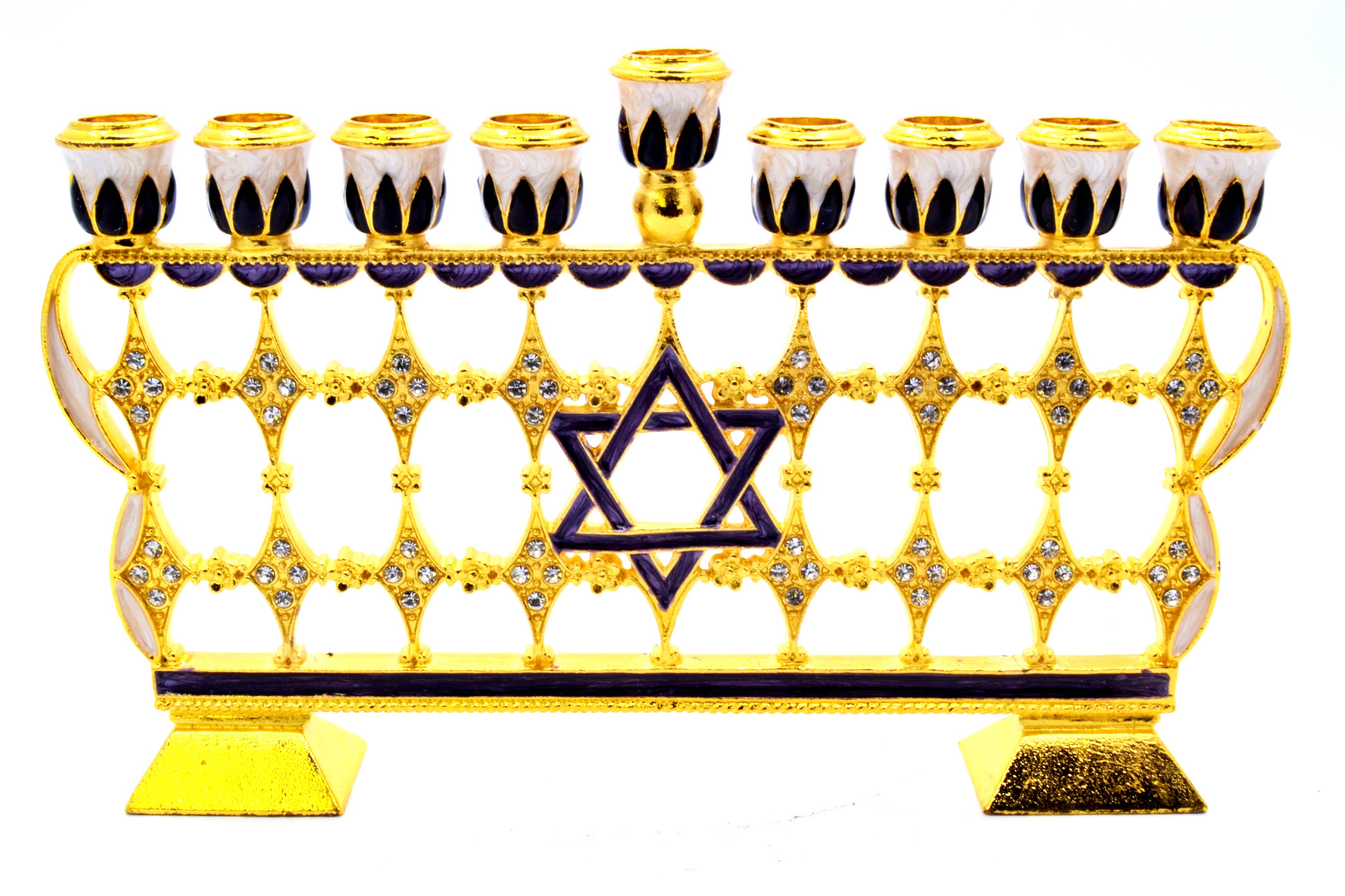 Ciel Collectables - Wholesale Menorah - Decorative Menorah with Star of David made with Enamel7