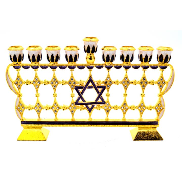 Ciel Collectables - Wholesale Menorah - Decorative Menorah with Star of David made with Enamel7