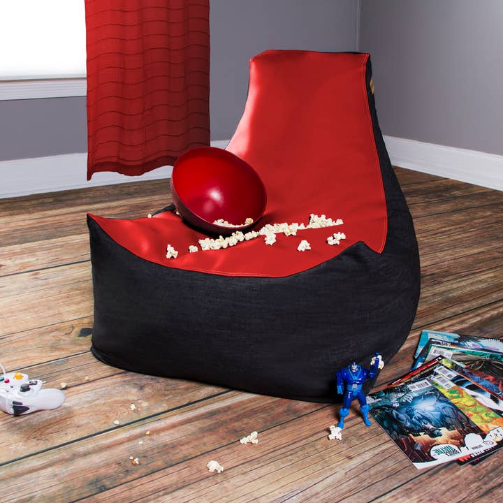 LuvU - Wholesale Chair - Jaxx Pixel Gamer Bean Bag Chair, Premium Vinyl / Dark Denim98