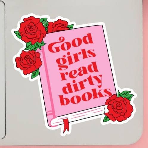 Les Bonnes Filles Lisent des Livres Érotiques Autocollant Holographique en Vinyle pour la vente par Cheeky Chick Sticker Co.