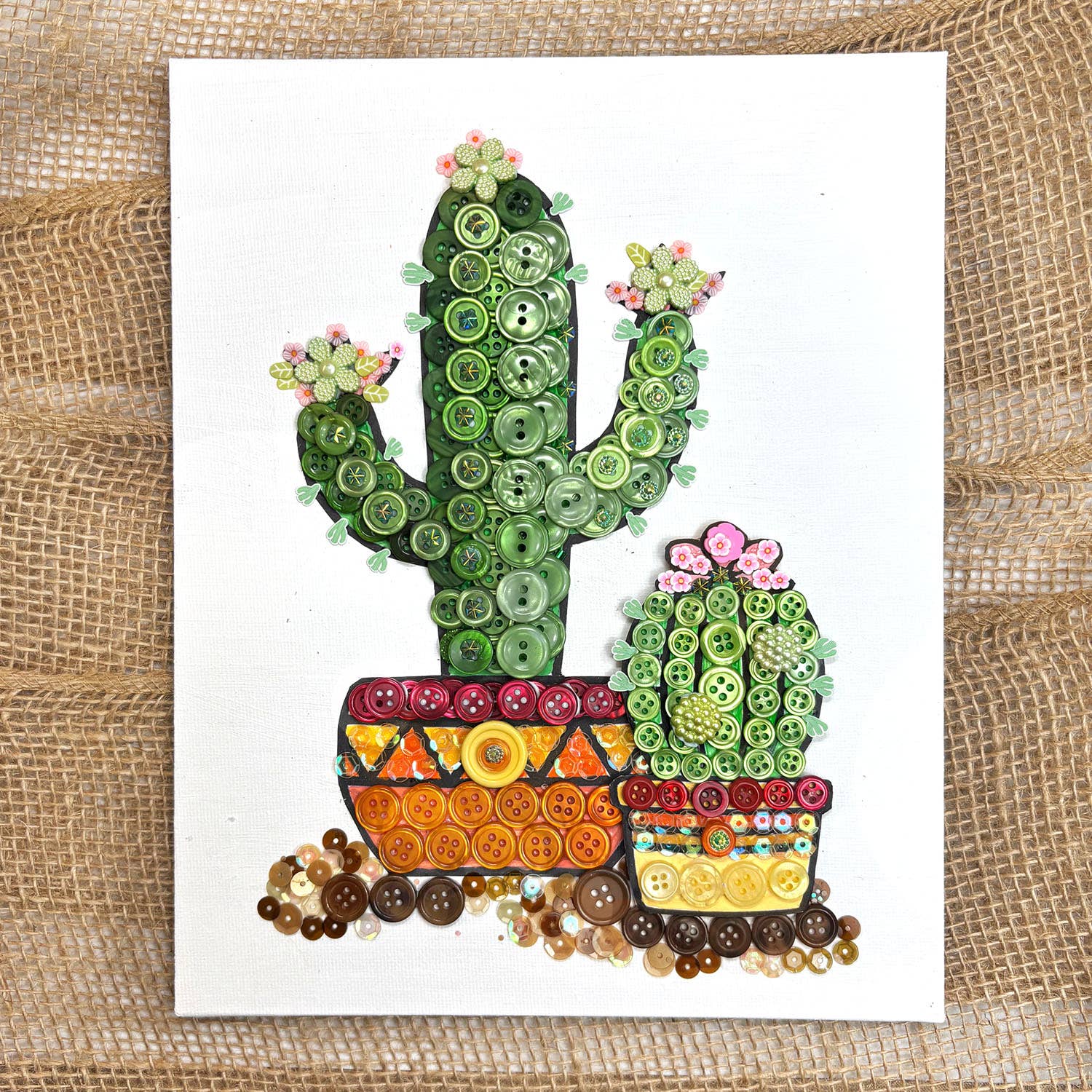 Buttons Galore & More - Wholesale DIY Craft Kit - Cactus Canvas DIY Craft Kit1