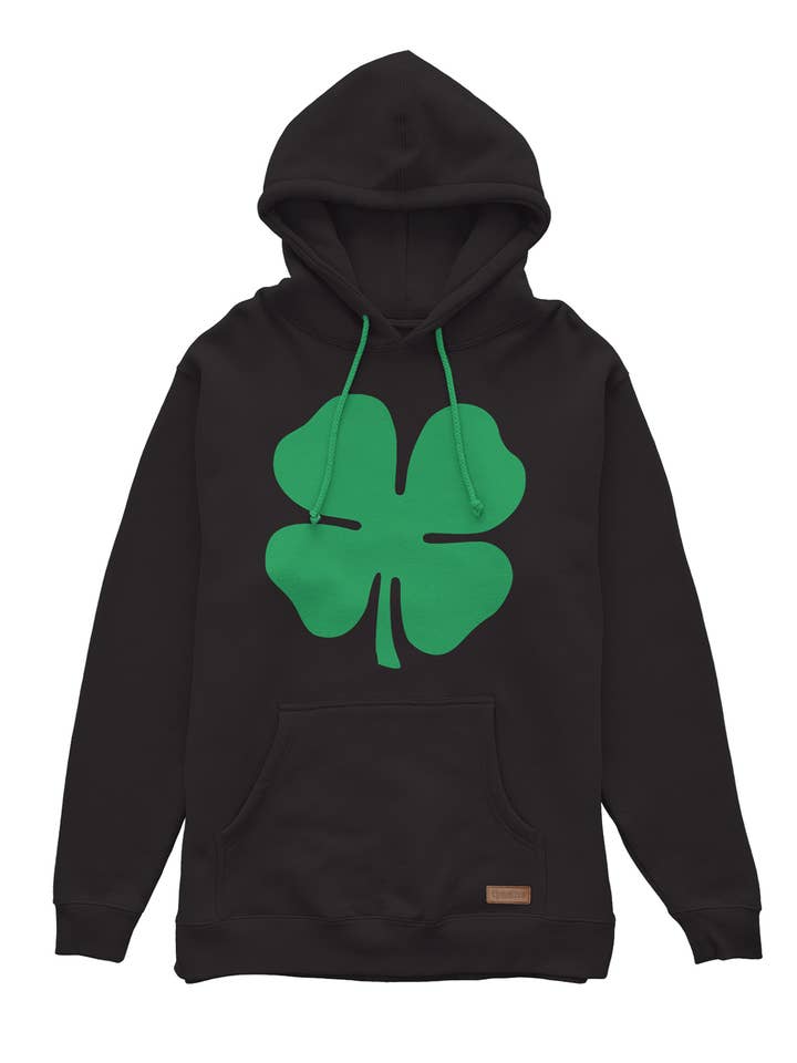 Felpa con cappuccio unisex a quadrifoglio per il giorno di San Patrizio per la vendita all'ingrosso da parte di Tipsy Elves