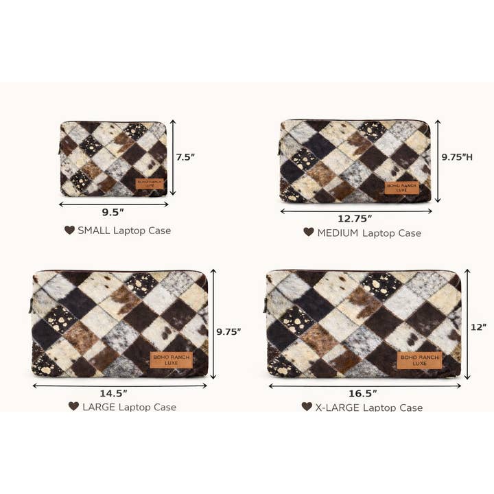 Boho Ranch Shop - Wholesale Laptop/Tablet Case - Unisex - BOHO LUXE LAPTOP tech sleeve computer bag hairon cowhide3