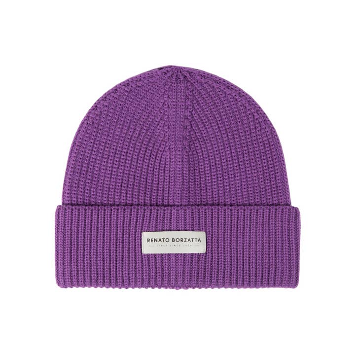 RB5003Y | CERVINO Knitted Hat Wool Blend Made in Italy. Color Purple - One Size for wholesale by Kaili mood / RENATO BORZATTA - Italy since 1978 -