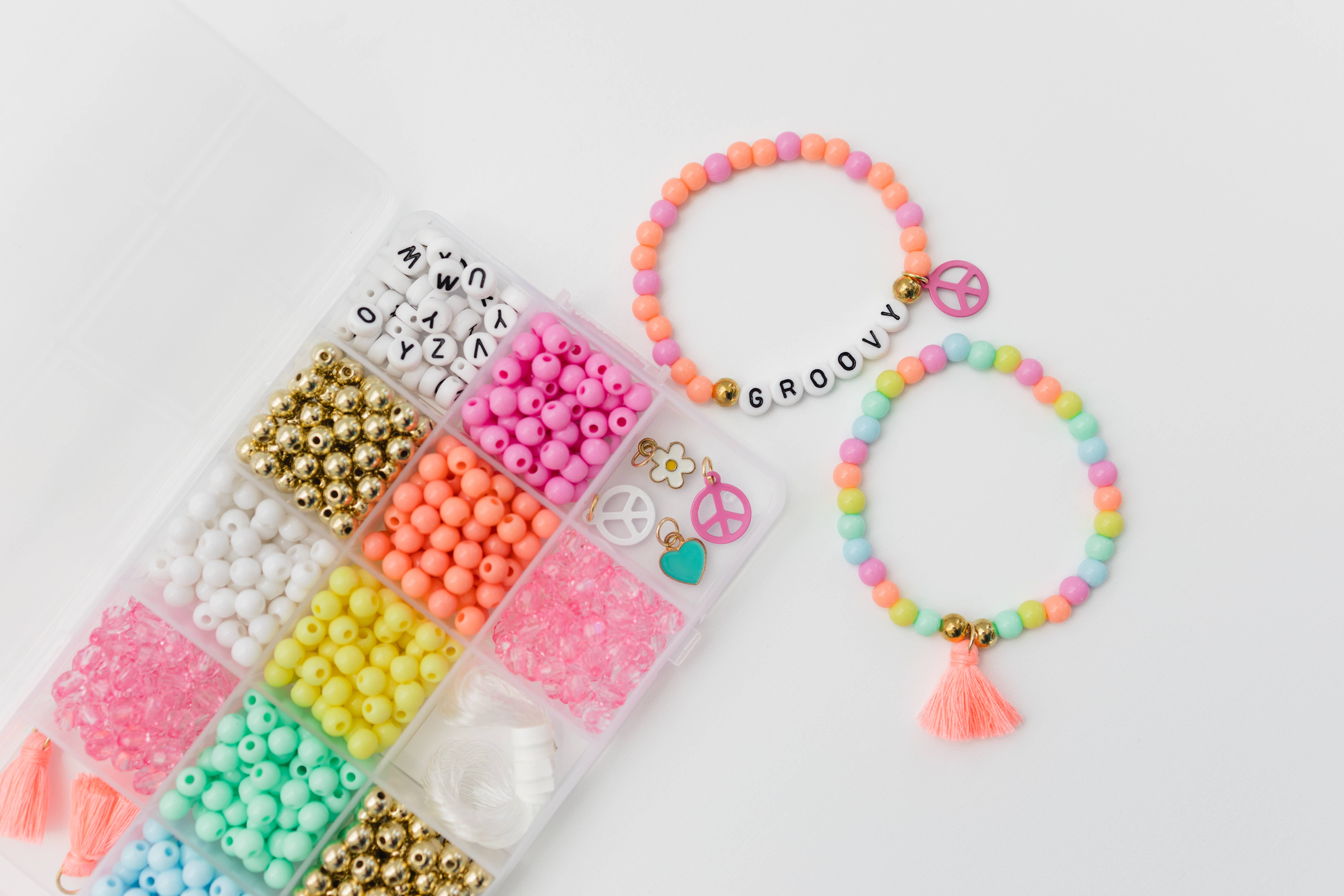 Stacked Sweetly - Wholesale DIY Jewelry - Kids - Groovy Goals DIY Stretchy Bracelet Craft Kit9