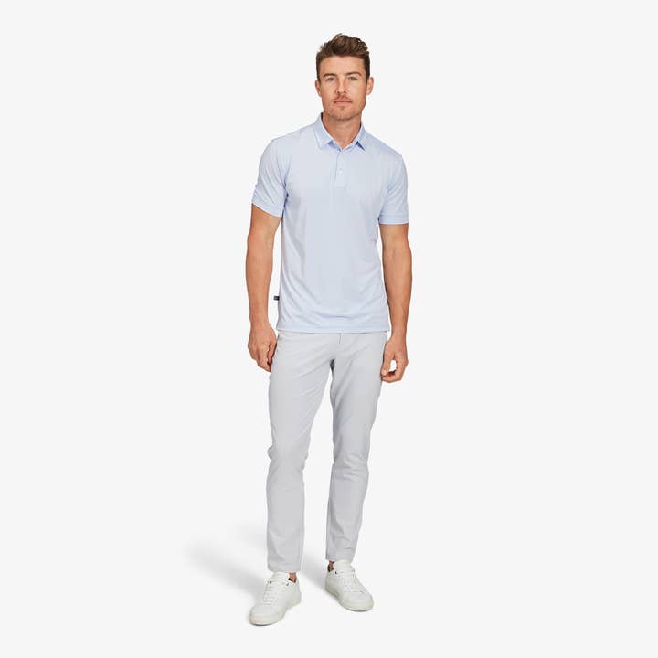 Versa SS Polo - Sky Solid for wholesale by Mizzen+Main
