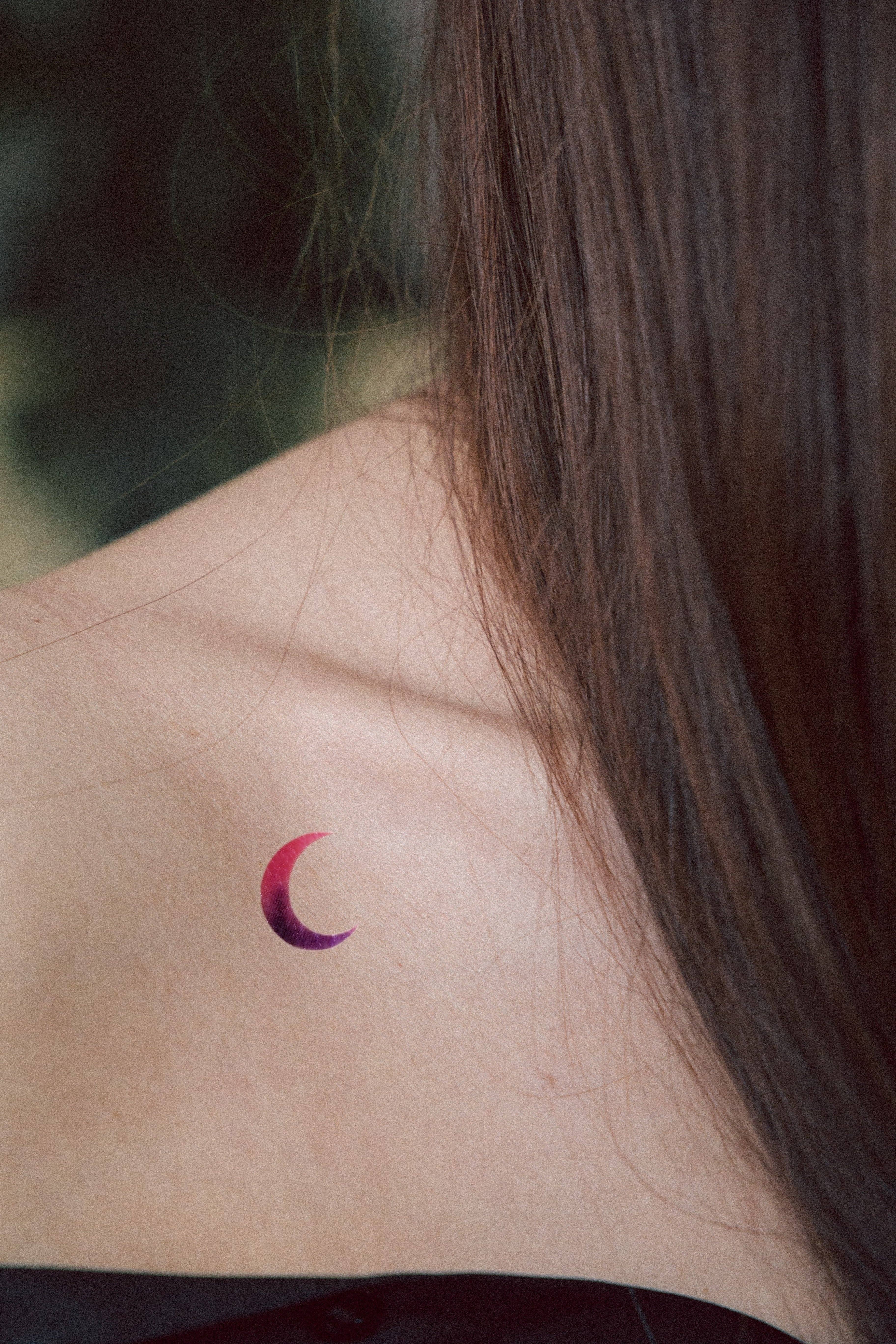 encredelicate - Wholesale Temporary Tattoo - Watercolor moon temporary tattoo2