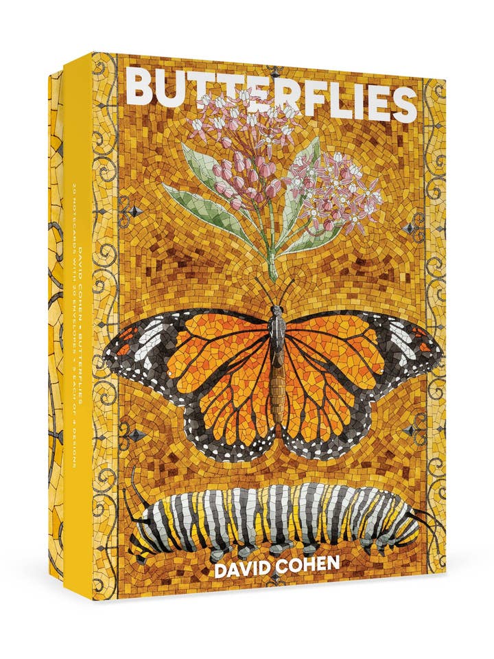 David Cohen: Surtido de Tarjetas de Notas con Mariposas en Caja para venta al por mayor de Pomegranate