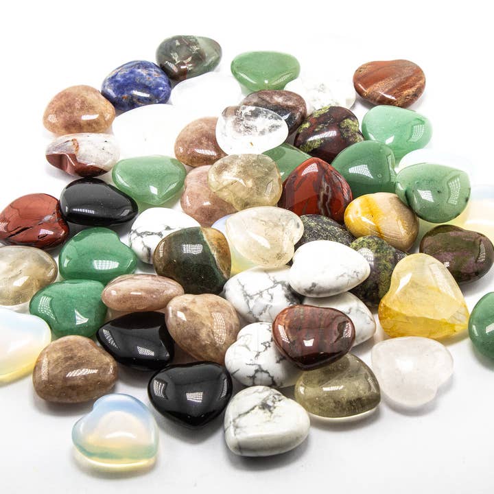 Mixed Hearts 25x10mm 1kg/2lbs for wholesale by Quasar Gems USA