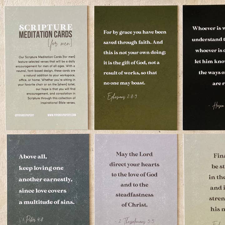 Tarjetas de meditación bíblica para hombre para venta al por mayor de Pip & J Papery