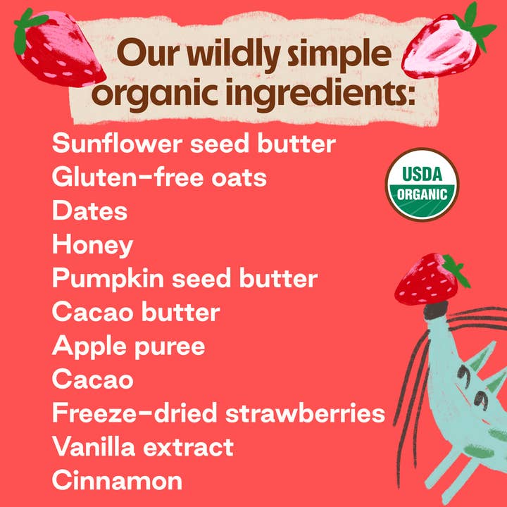 Happy Wolf - Wholesale Snack Bar - Happy Wolf Organic Kids Snack Bars - Strawberry1