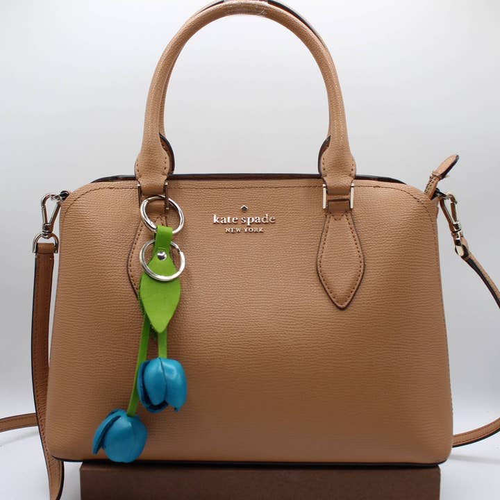 Sunflower Handmade leather inc – Porta-chaves - Mulher por atacado – porta-chaves de couro em forma de tulipa, acessório de bolsa, amuleto de mala6