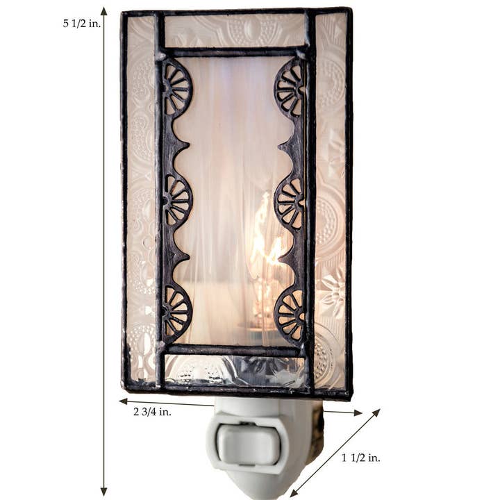 J Devlin Glass Art & Bert Anderson Collection - Wholesale Night Light - Ntl 144 Grey with Filigree Accent Night Light1