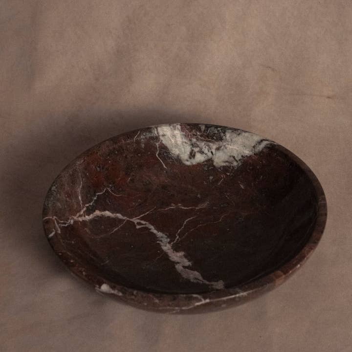 Classic Small Bowl- Red Zebra Marble for wholesale by Marigold Market