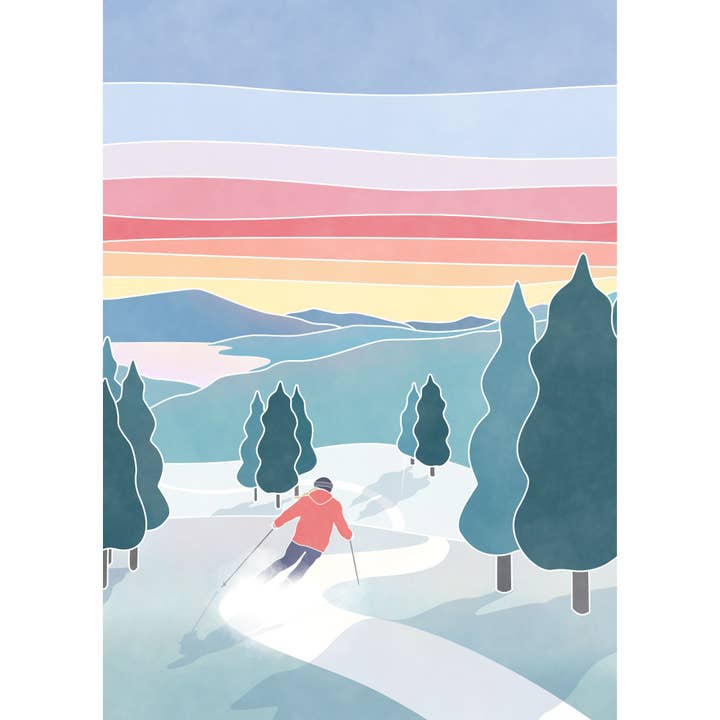 Villager Puzzles - Wholesale Puzzle - Adult - Sunset Ski | 500-Piece Puzzle for Adults | Designed in Canada by Maude Gervais3