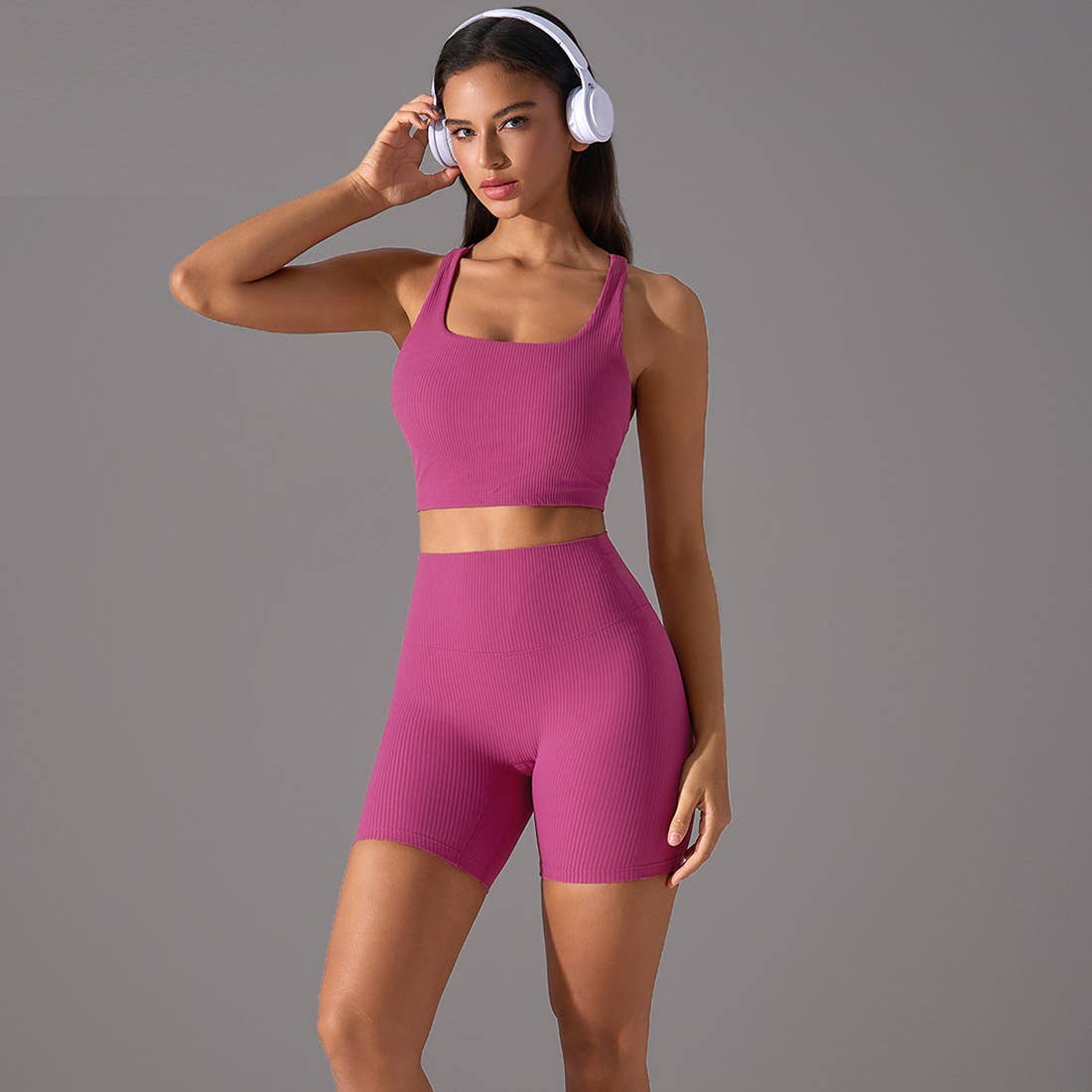 Sodalemon – wholesale Activewear set – Women′s – Women Naked Feel Yoga Set:Sports Bra + Booty Lifting Shorts16