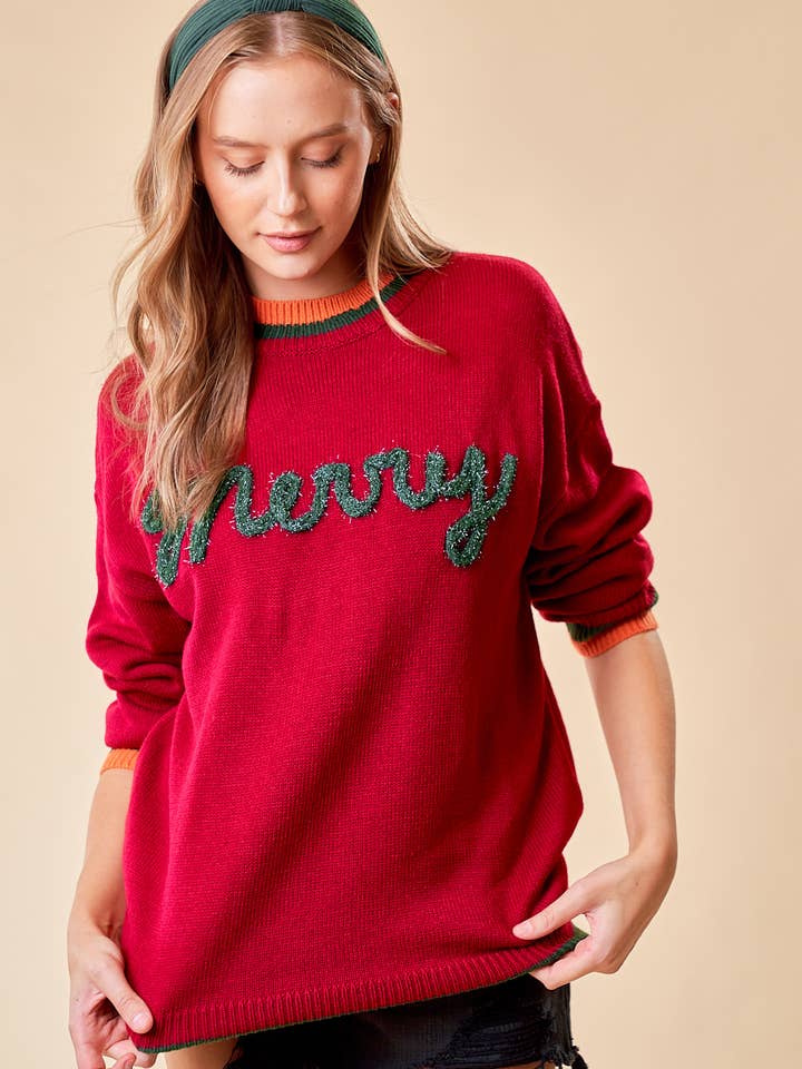 Doe and Rae - Vente Pull en maille – femme - Pull à broderie métallique Merry - 43998T0