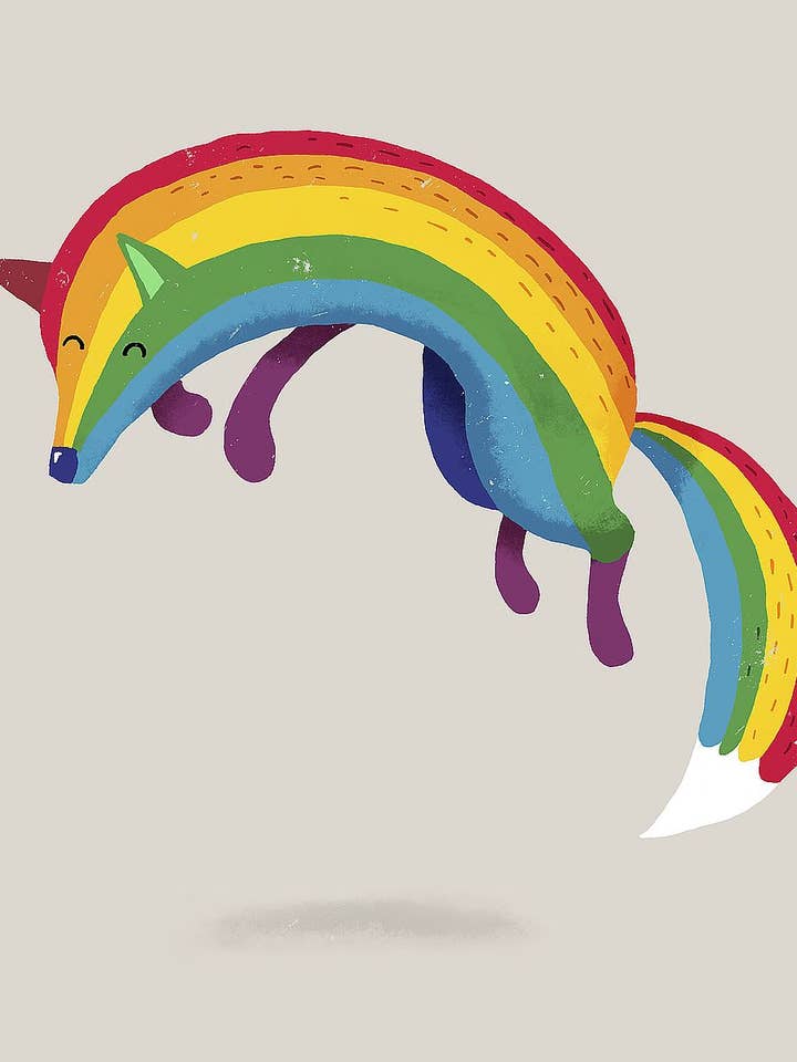 "Rainbow Fox" - Canvas Print Wall Decor for wholesale by Image Conscious, LLC