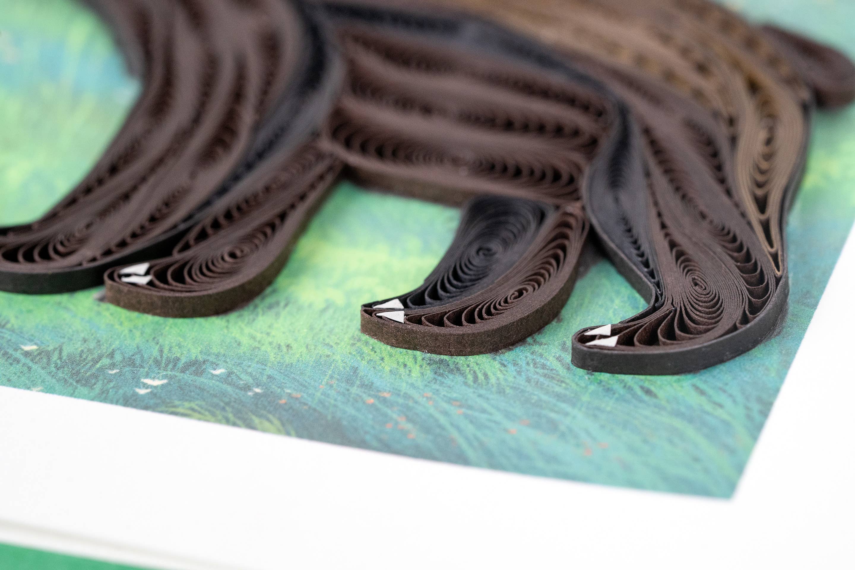 Quilling Card - Vente Carte de vœux classique - Carte de vœux en forme d'ours noir et d'ourson en plumes2