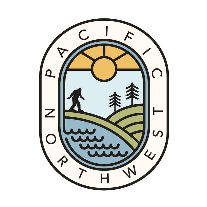 Cena do Pé Grande Noroeste Pacífico - Adesivo em por atacado de Graphic Heart