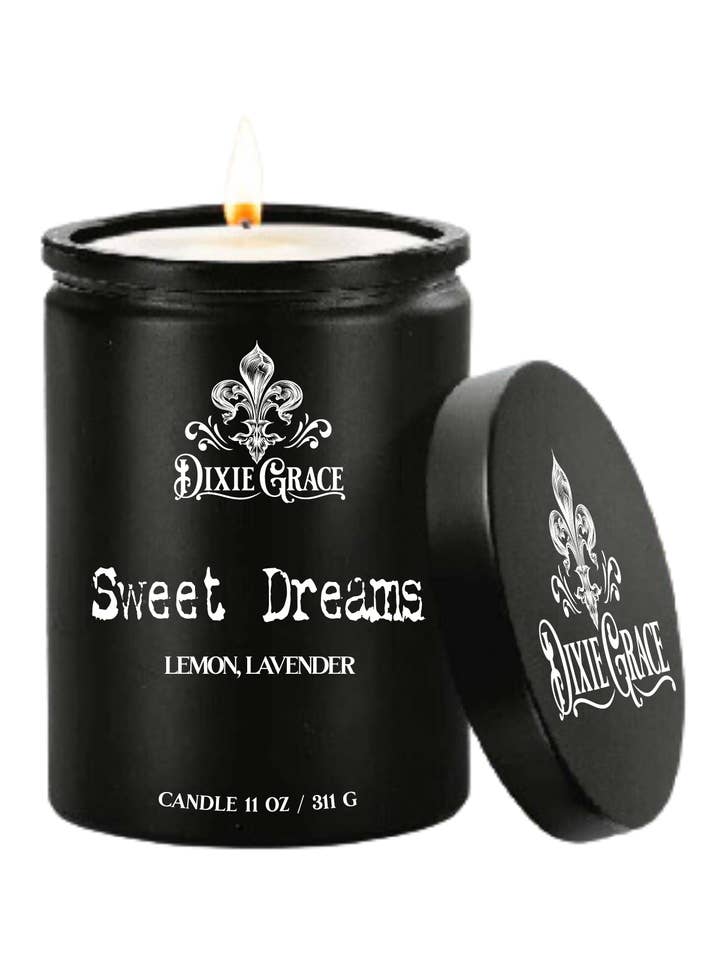 Sweet Dreams - 11 oz Glass Candle - Cotton Wick for wholesale by Dixie Grace