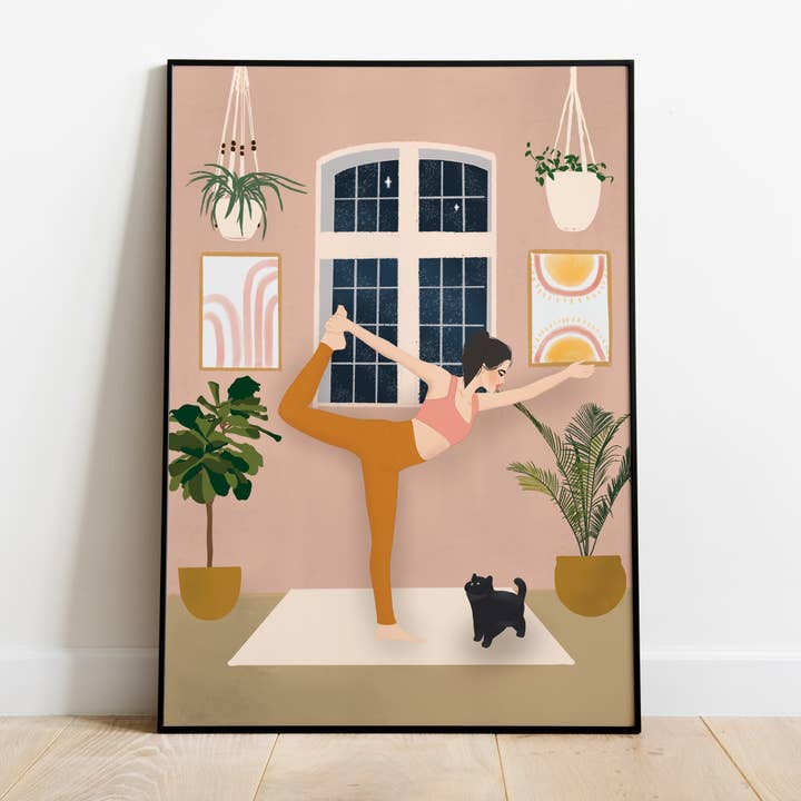 Yoga Illustration Art Print for wholesale by Moonbean Designs