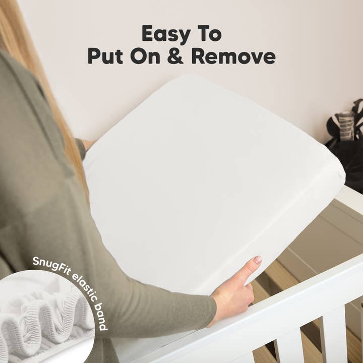 Soft White 2-pack Organic Cotton Fitted Crib Sheet for wholesale on Faire