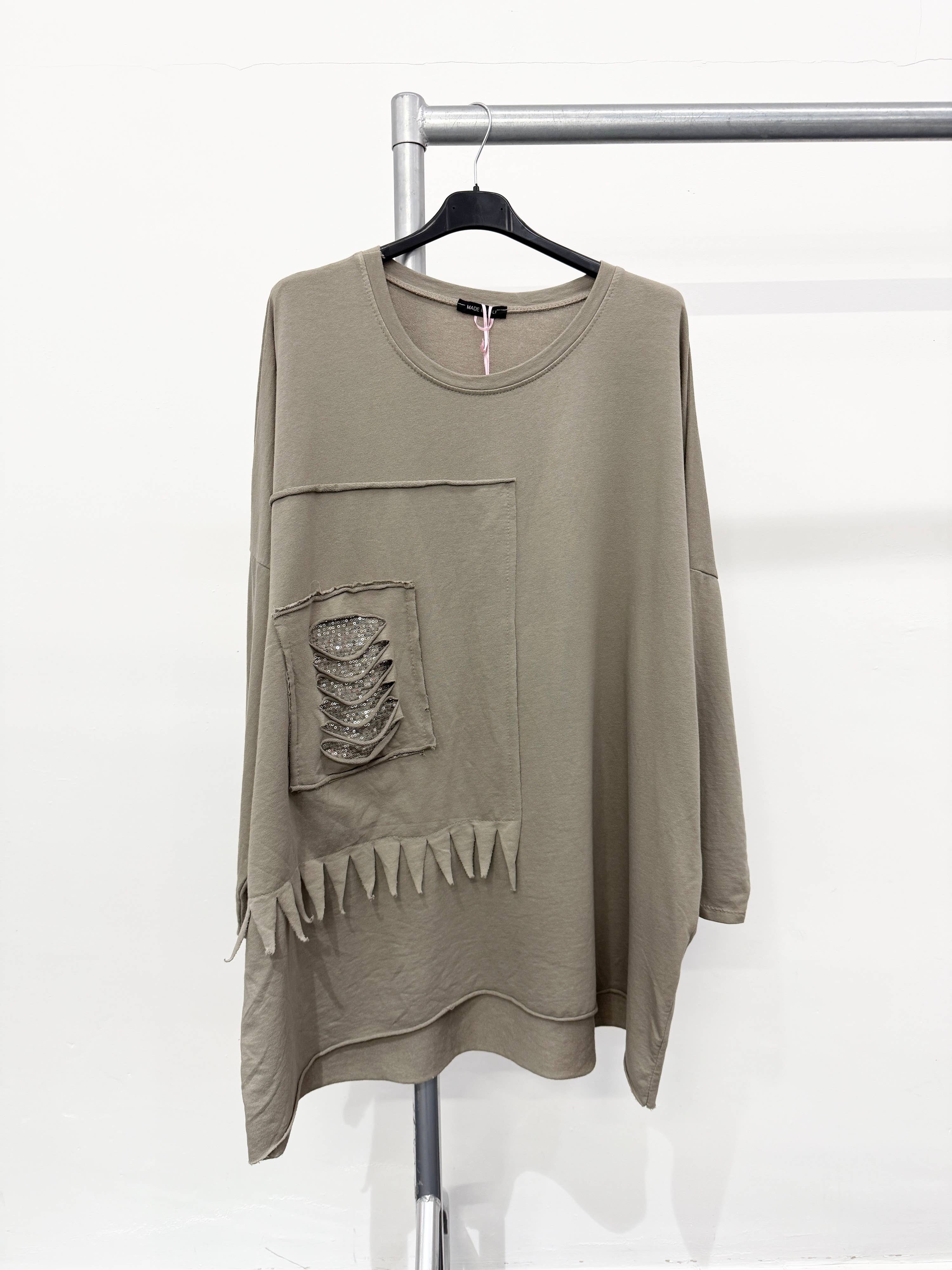 Lucy Sparks - Wholesale Tunic - Women's - Pure stretchy cotton plus size raw edged top with distressed5