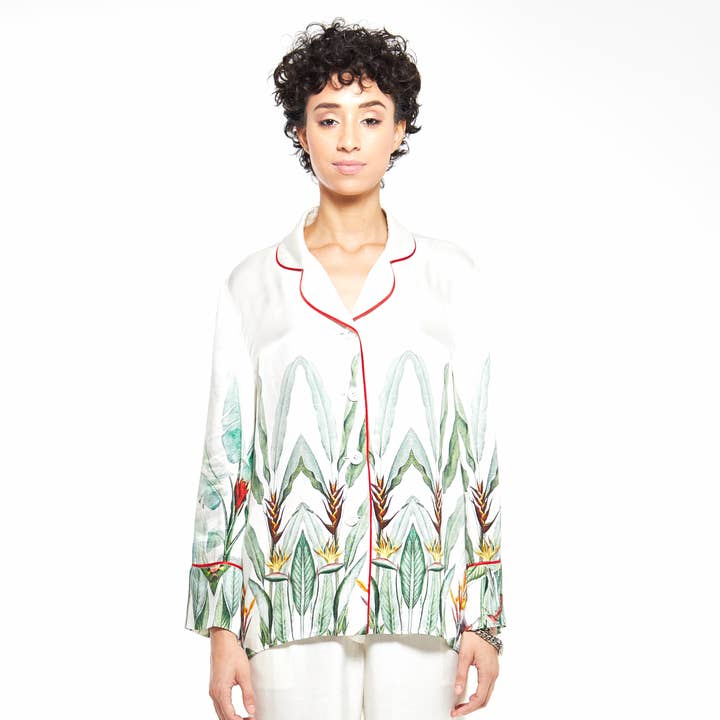 Sage | Silk Button Up Top for wholesale by String Code