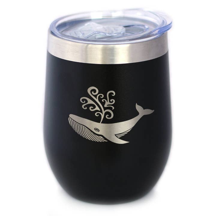 Bicchiere da vino isolante Whale - Ocean Beach Gifts and Decor per la vendita all'ingrosso da parte di bevvee
