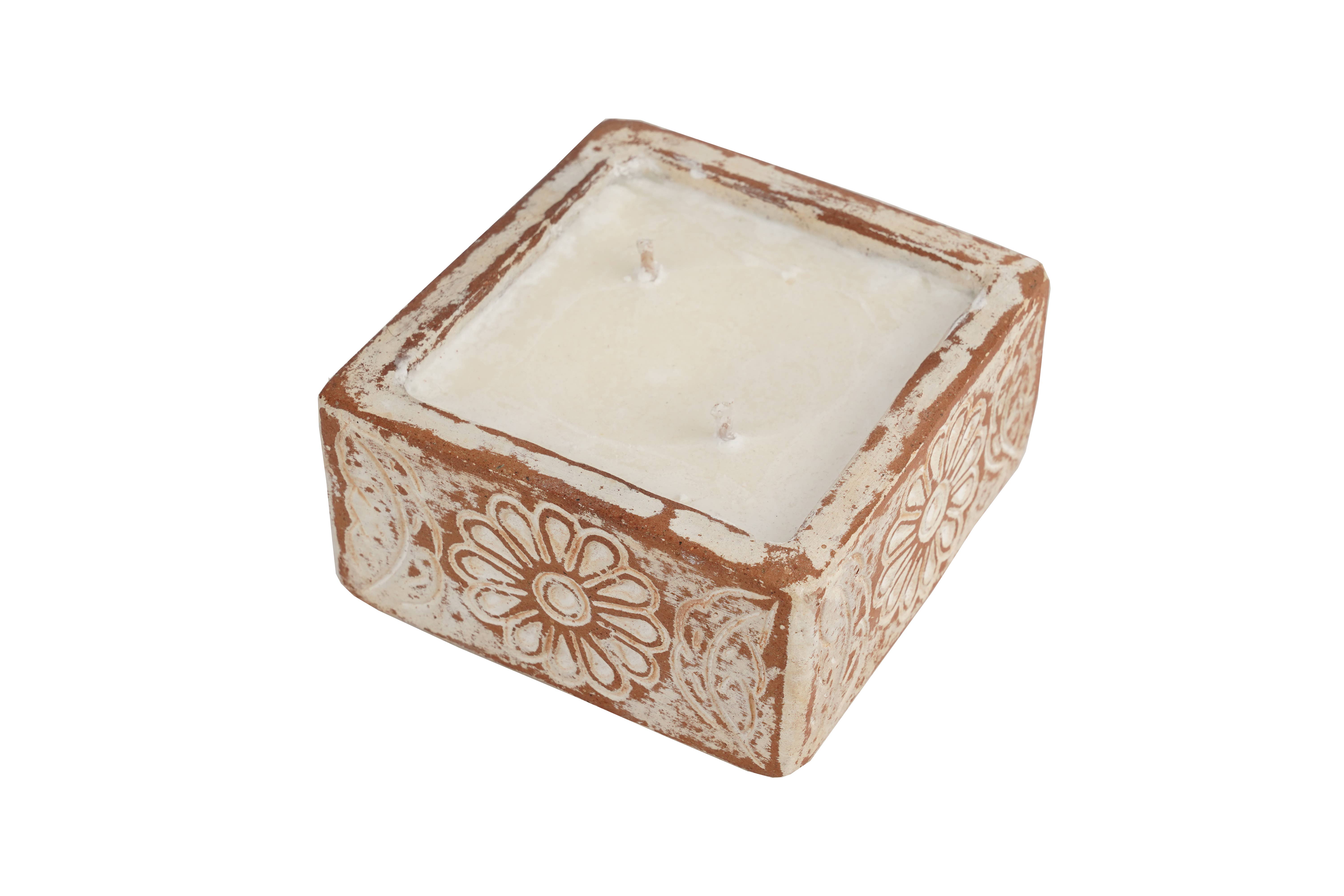 My Amigos Imports - Wholesale Candle Holder - Bohemian™ Flower Candle-Clay Vessel-4 Color Choices5