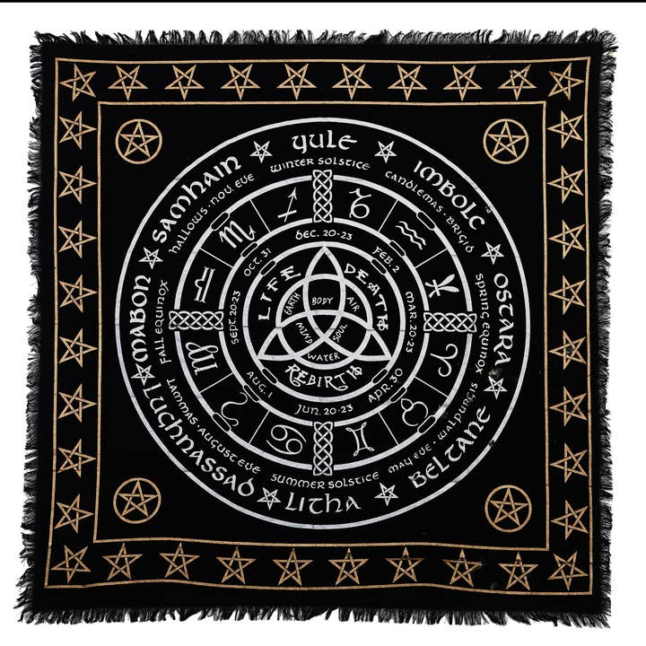 Alter Tarot Spiritual Cycle of Life Altar Cloth – Square for wholesale by Lungta Imports