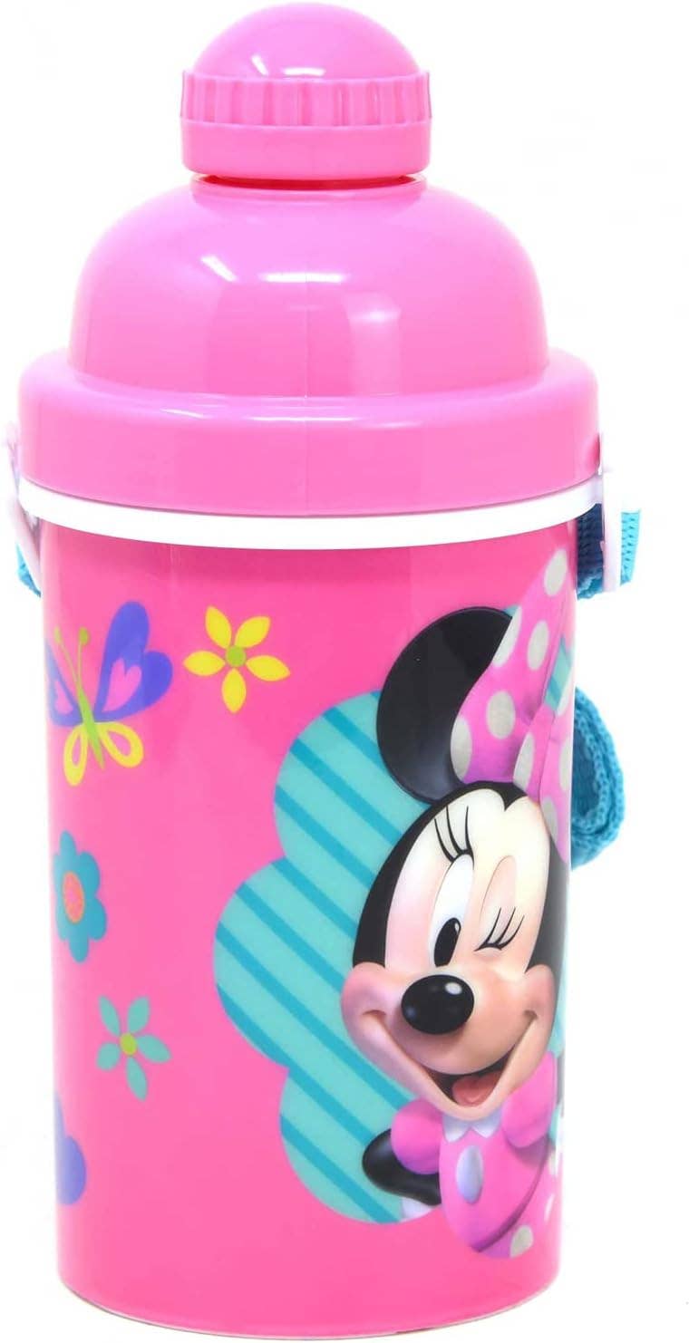 Innovarix - Wholesale Water Bottle - Minnie One Touch Button Water Bottle with Straw & Strap2