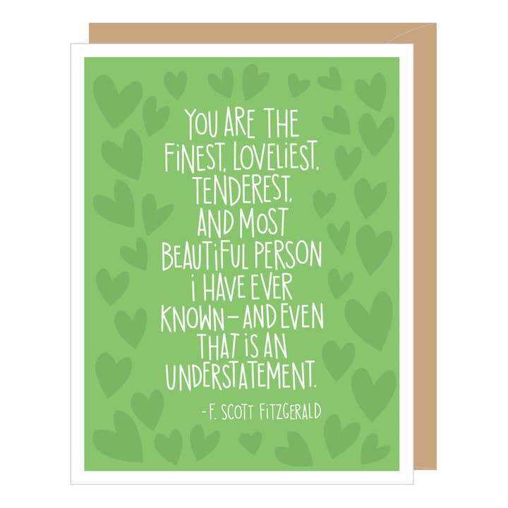 Apartment 2 Cards - Vendita all'ingrosso Biglietti di auguri per anniversario - Biglietto d'anniversario con citazione understatement di F. Scott Fitzgerald