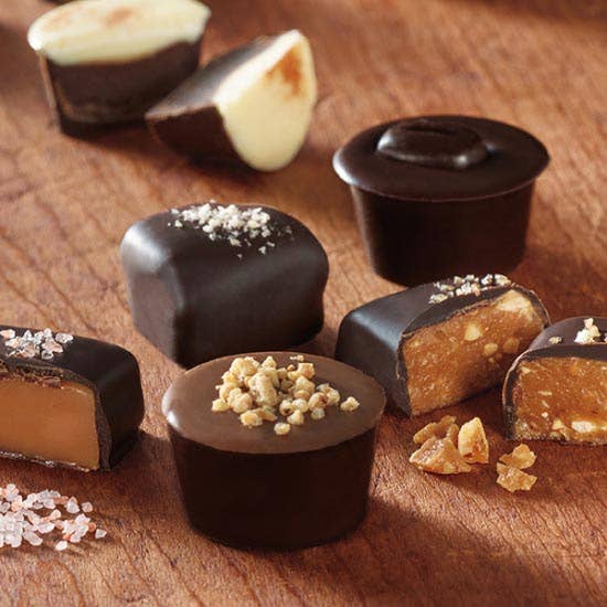 Harbor Sweets Chocolates - Wholesale Chocolate Box - Salt & Ayre Chocolates 4 pcs Salt Assortment - 1 1/2 oz