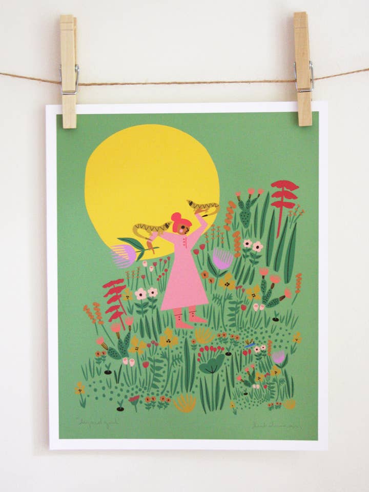 Lizard Girl Art Print for wholesale by Leah Duncan