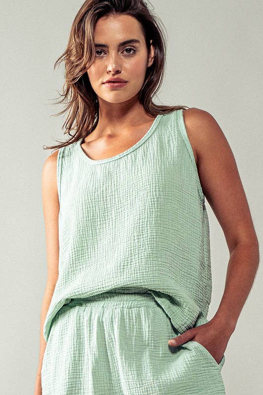 Urban Daizy - Wholesale Tank Top - Women's - Vintage Washed Double Gauze Tank Top9