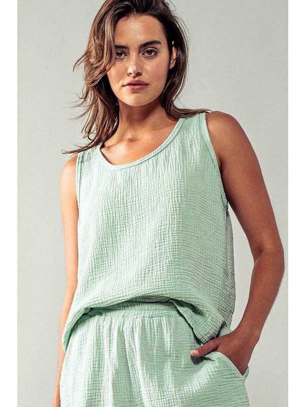 Urban Daizy - Wholesale Tank Top - Women's - Vintage Washed Double Gauze Tank Top9