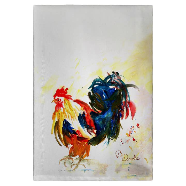 Colorful Rooster Guest Towel for wholesale by Betsy Drake Interiors