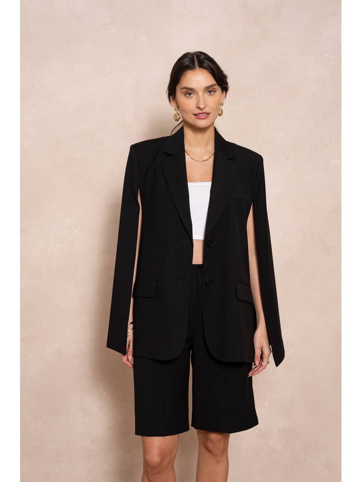 Attentif Paris – Blusão - Mulher por atacado – Casaco capa oversized com corte estruturado31