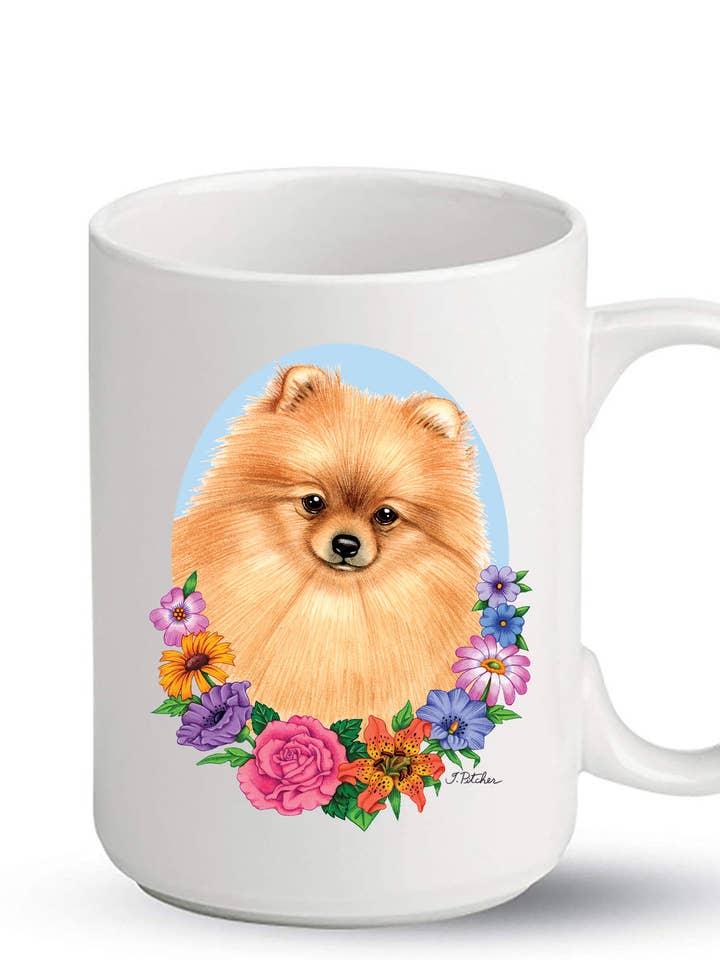 Pomeranian - Keramische 15oz sublimatie koffiemok voor wholesale door Best of Breed Products