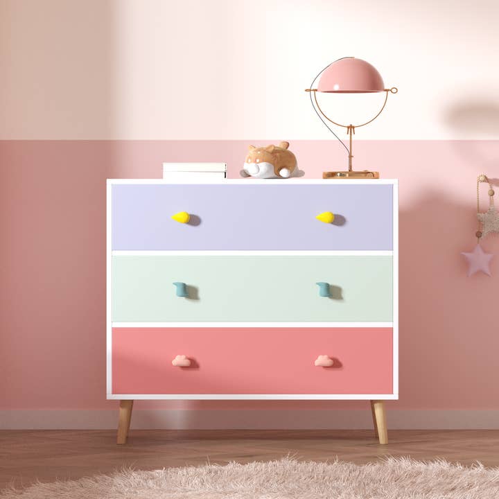 39F Inc. - Wholesale Bedroom Furniture - Colorful Kids 3-Drawer Dresser Storage Cabinet for Bedroom21